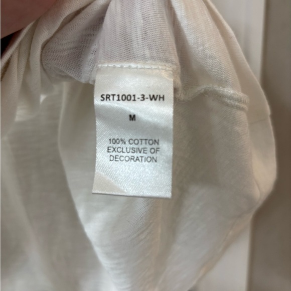 THML White Top with Multicolor Striped Ruffle Sleeves - Picture 4 of 5